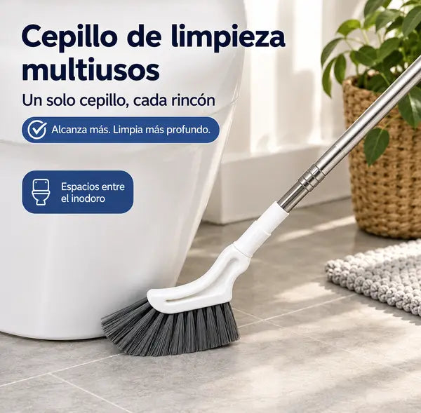 Cepillo Reluce de pie en baño, acero inoxidable brillante